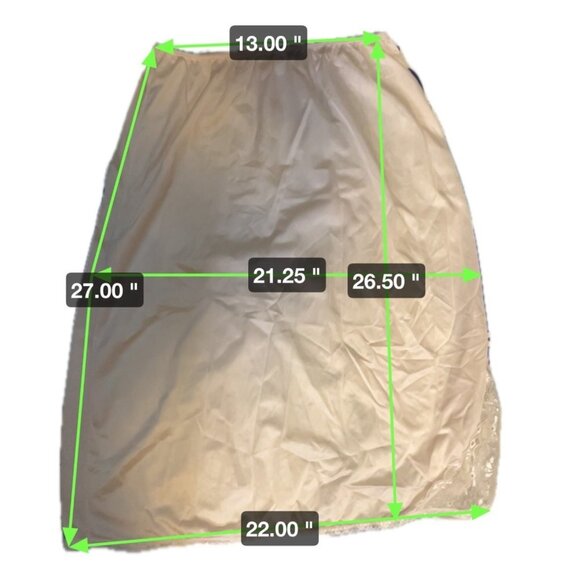 Bali Ivory Long Half Slip Lace Detail Slit at Hem Sz L - Picture 6 of 6